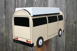 Image of Cream Volkswagen Vanagon Camper Bus Mailbox by TheBusBox VW