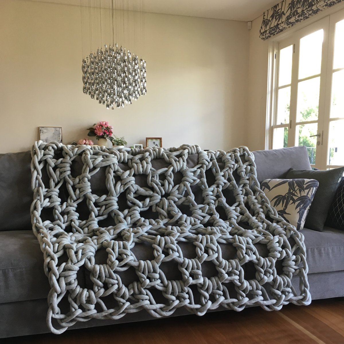 Image of giant granny square throw