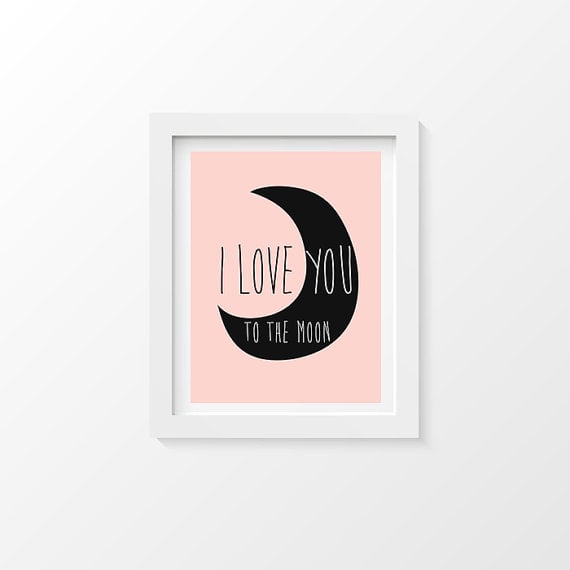 Image of Affiche "I love you to the moon"