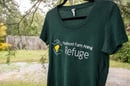 Image 2 of Women's Refuge Logo T-Shirt (Dark Heather Green)