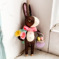 Image 1 of Dutch Rabbit with Basket of Eggs and Florals