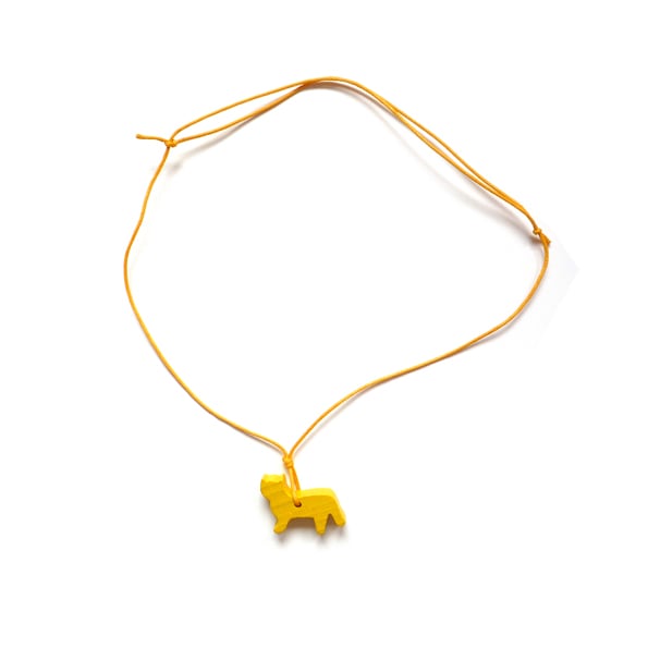 Image of Anhänger und Halskette von COPAINCOPIN- Katze gelb