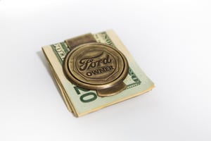 Image of Solid Brass Money Clip with Antique Patina Round