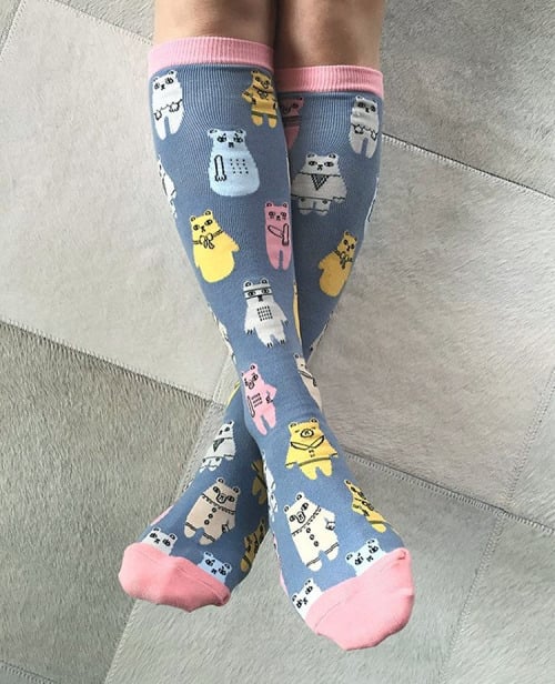 Image of Women’s Knee High Bear Socks