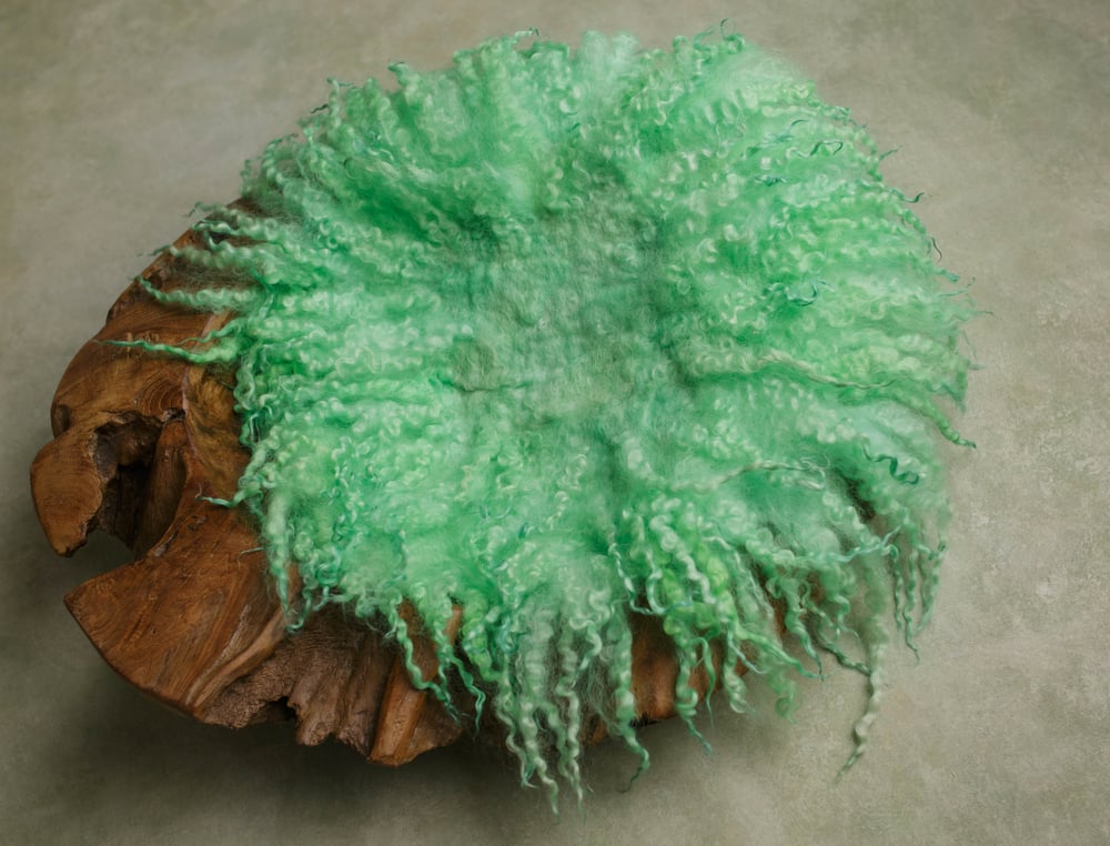 Image of Round felted blanket - mint