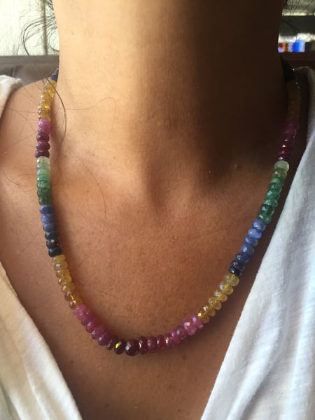 Image of Multi color precious stone necklace
