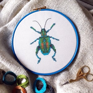 Image of Turquoise Beetle cross-stitch PDF pattern