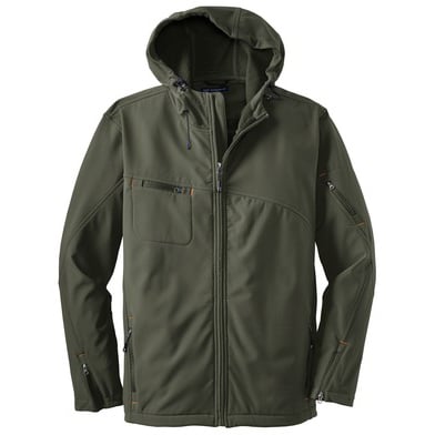 Image of Men's Textured Hooded Soft Shell Jacket (J706)
