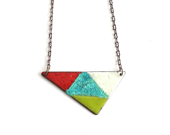 Image of Triangle Enamel Reversible Necklace