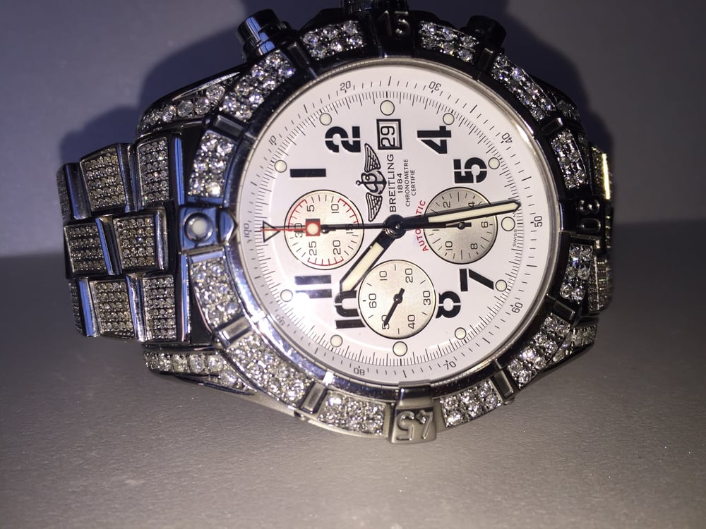 Image of Breitling super avenger custom diamond pro ii bracelet 48mm