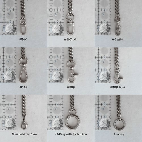 Image of NICKEL Chain Bag Strap - NEW Classy Curb, Diamond Cut Accents - 3/8" Wide - Choose Length & Clasps