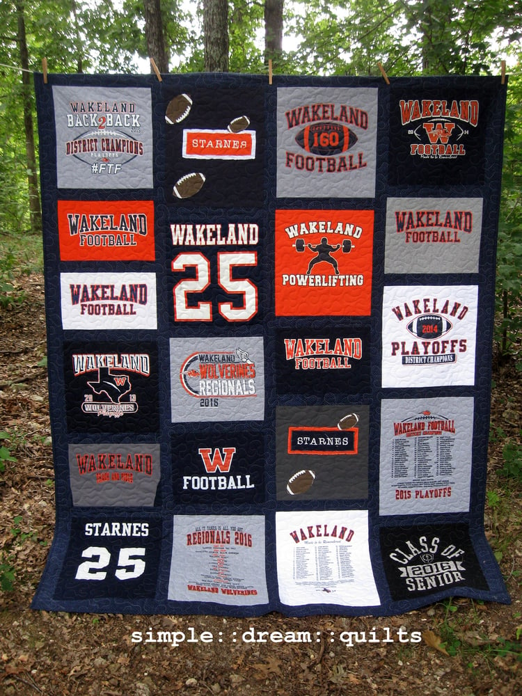 Image of college dorm quilt, memory quilt, t-shirt quilt, nap quilt,.....Made to order