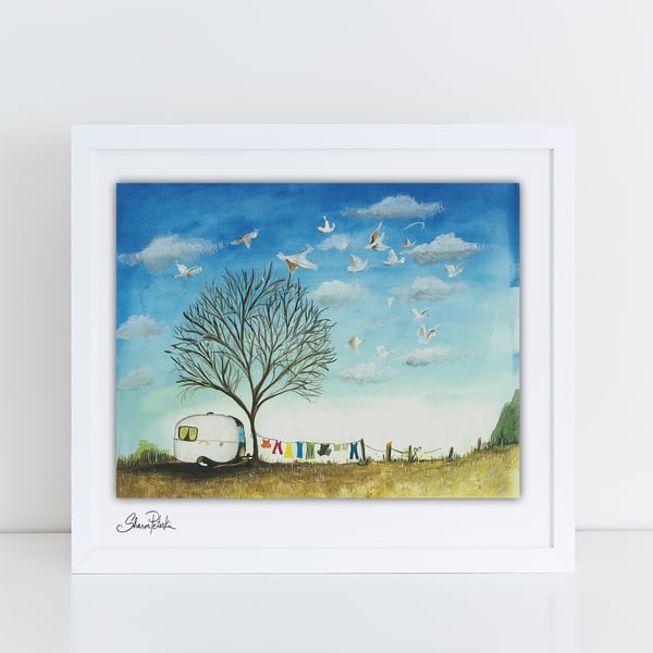 Image of Vintage Caravan Camping PRINT