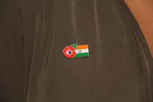 Image of INDIA FMN Poppy/Flag Combo Medal (28mm x 15.5mm)