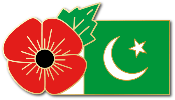 Image of PAKISTAN FMN Poppy/Flag Combo Medal (28mm x 15.5mm)