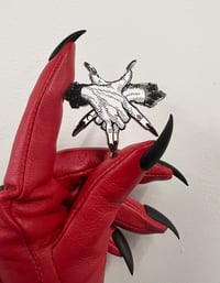 Image 1 of Limited Edition Pentagram Hands Hard Enamel Pin: White