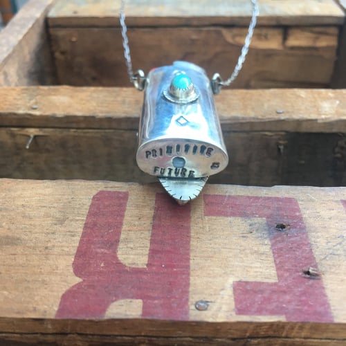 Image of REVERSIBLE SONORA SUNRISE, NICKEL AND TURQUOISE LIGHTER NECKLACE