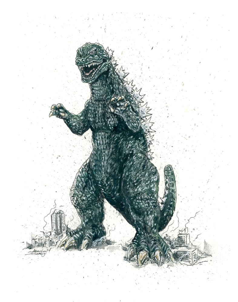 Final War Godzilla Color or B&W Art Print Selection | Adam's Artbox