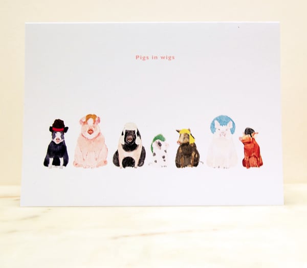 Image of Pigs in Wigs Card