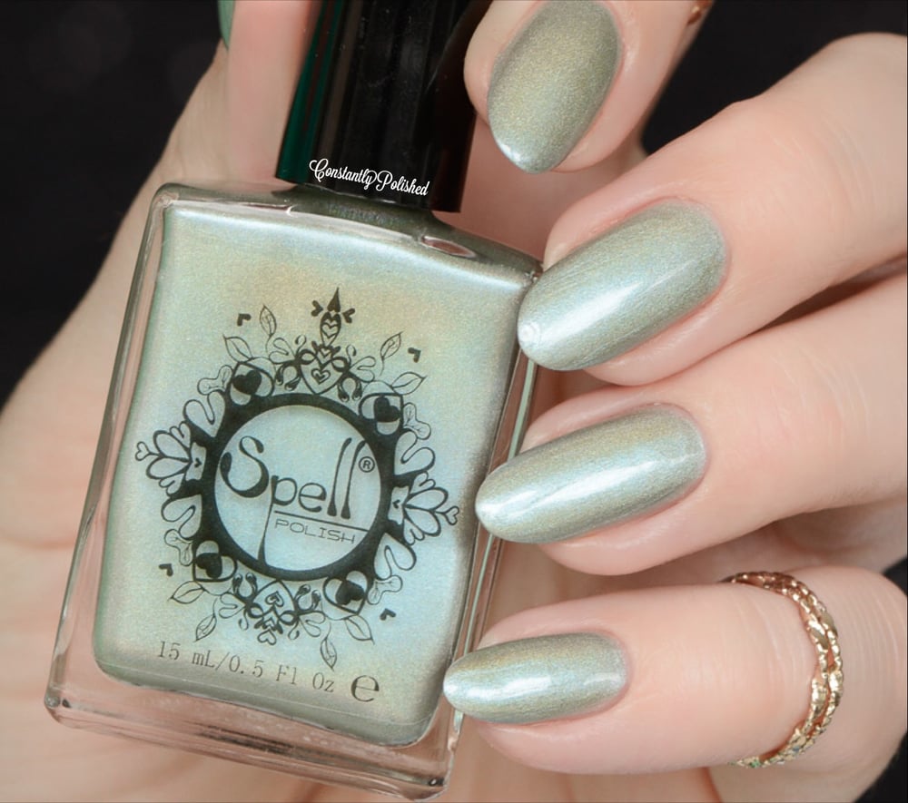 Image of ~Radiant Rabbit~ antique aqua holo nail polish "Charlie Loves Bella" Spell Polish!
