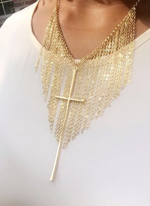 Image of Fringe Cross Necklace