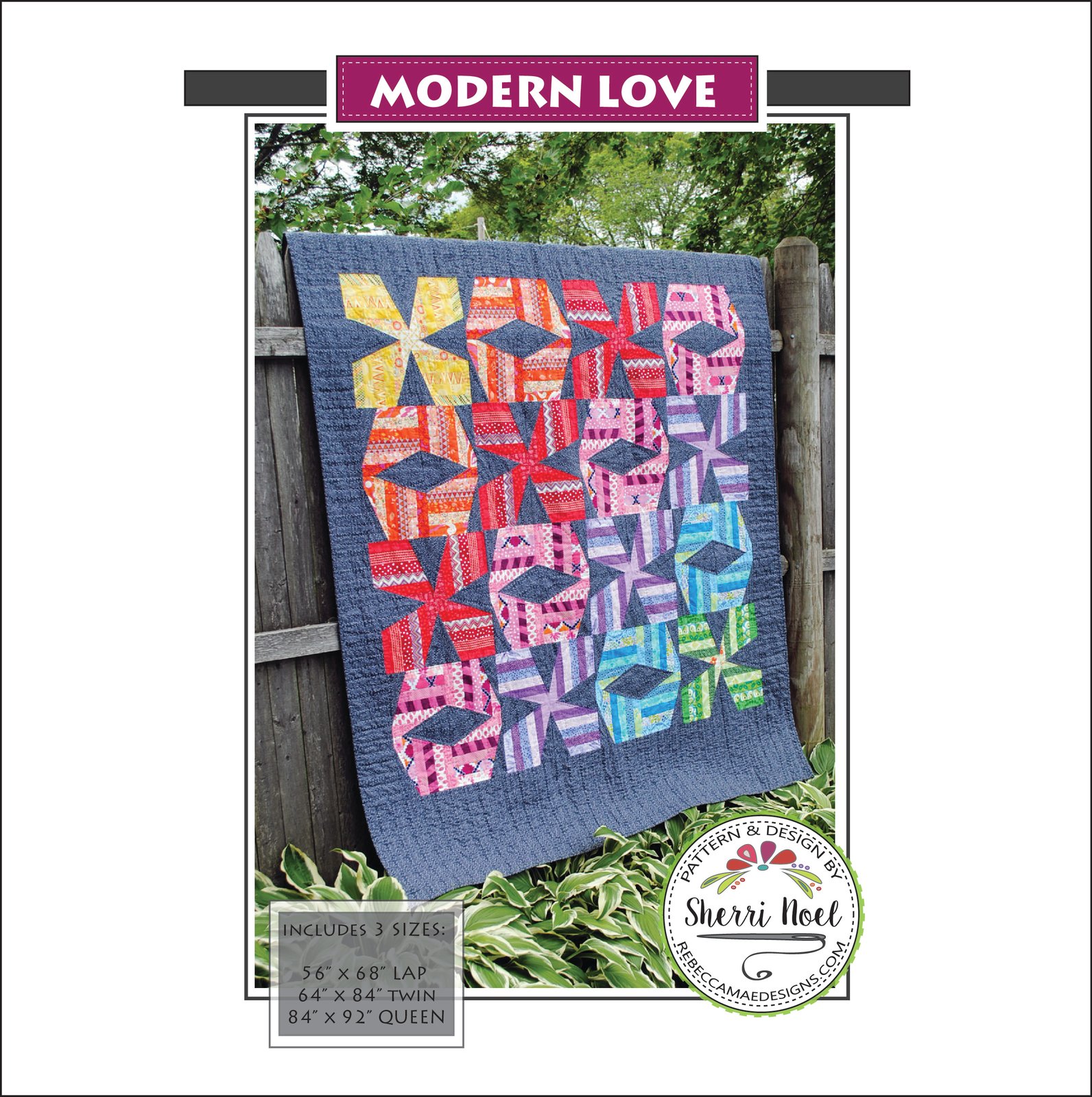 Modern Love Quilt ~ PDF Pattern / Patterns by Rebecca Mae Designs