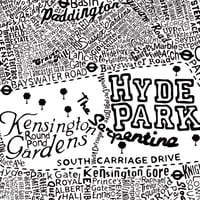 Image 4 of Typographic Street Map Of Central London (White)