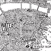 Image 3 of Typographic Street Map Of Central London (White)