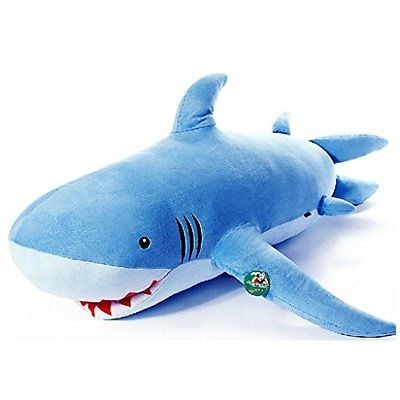 Image of Kaylee & Ryan 71" Stuffed Super Larger Size Giant Shark Pillow Plush Toy