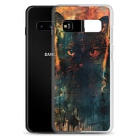 Image 8 of Dark Goth Black Cat With Orange Clear Case for Samsung®