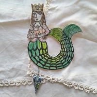 Image 3 of Elspeth the Mermaid and her Cat Wall Plaque 