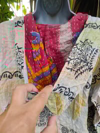 Image 10 of FESTIE Kantha Hoodie with pocket to front - pale pastels
