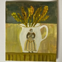 Still life with figure jug - autumnal stems