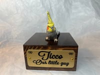 Image 6 of Custom Engraved Cockatiel Bird Mini Keepsake Urn Handpainted To Your Photo Pet Portrait