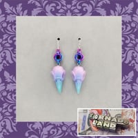 Pastel Raven Skull + Moebius Earrings 