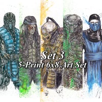 Image 1 of 5-Print Set Mortal Kombat 6x8 Signed Art Print Set 3