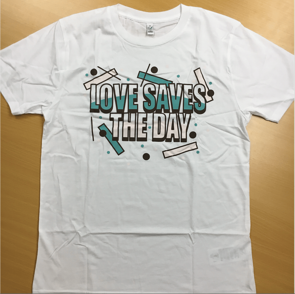 Image of 'Love Saves The Day' t-shirt S, M, L, XL