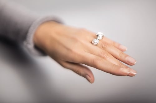 Image of "A daughter more beautiful.." silver rings with pearls  · MATRE PULCHRA FILIA PULCHIOR ·