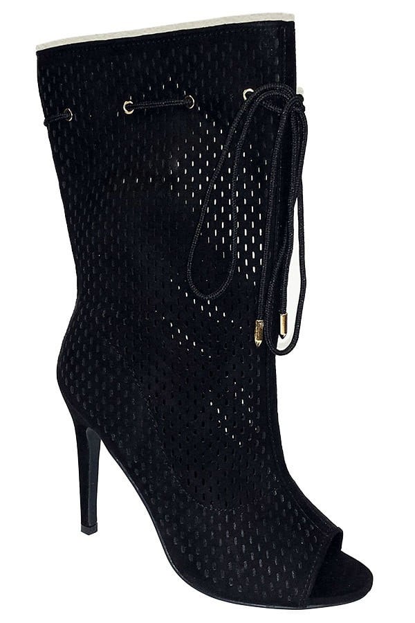 olive peep toe booties