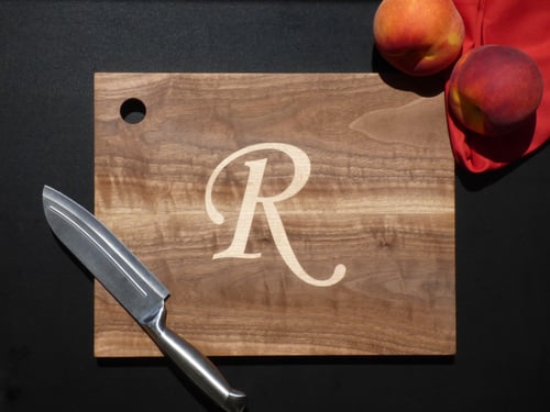 Image of Serving Board with Personalized Initial Inlay 