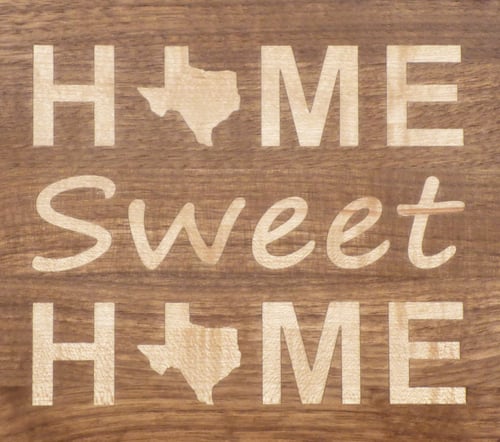 Image of Cutting Board with Home Sweet Home Texas Inlay