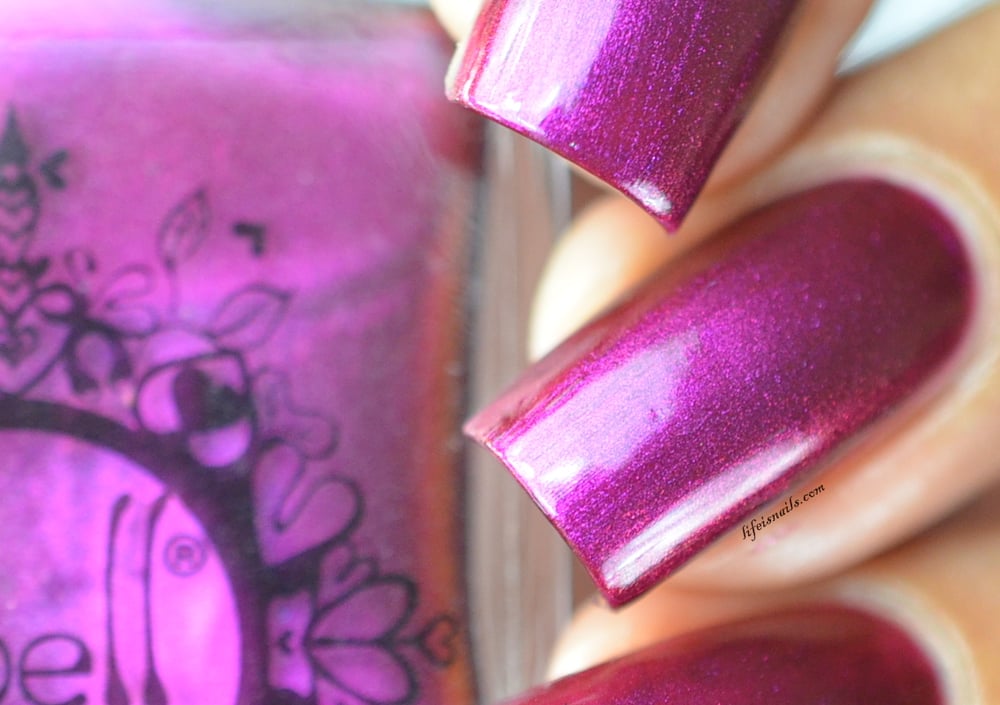 Image of ~Untold Secrets~ deep red-violet-orange duochrome w/iridescent flakes nail polish!
