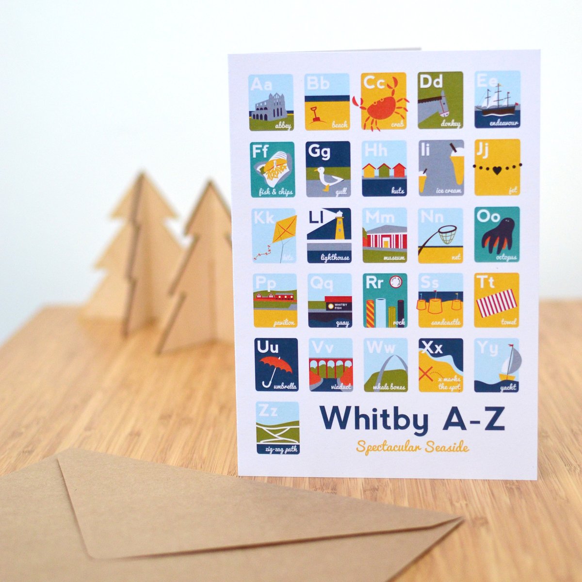 Image of Whitby A-Z A5 Greetings Card