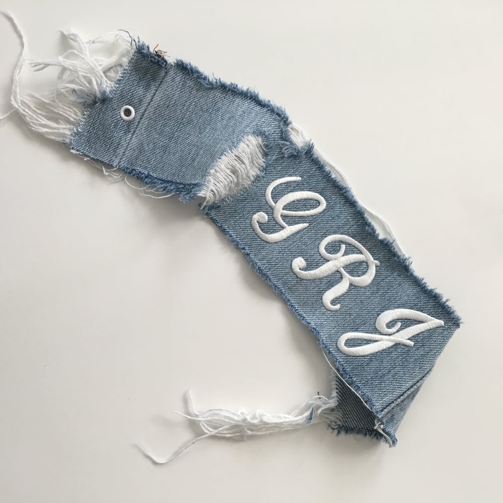 Image of Personalized Distressed Denim Choker