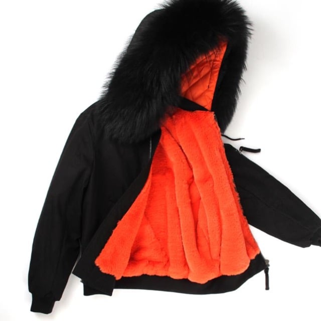 Image of Bomber Jacket w/ Real Fur Hood