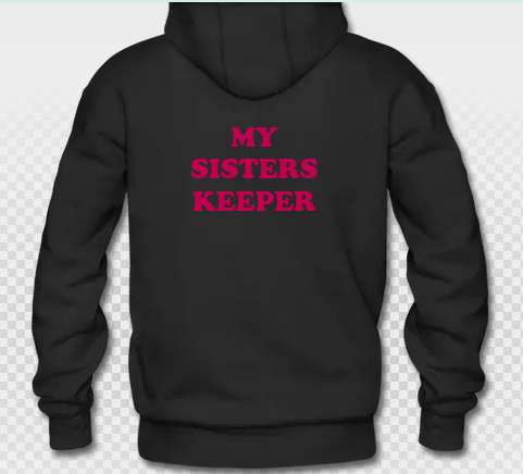 Sisterhood Breast Cancer Awareness Hoodie- Black