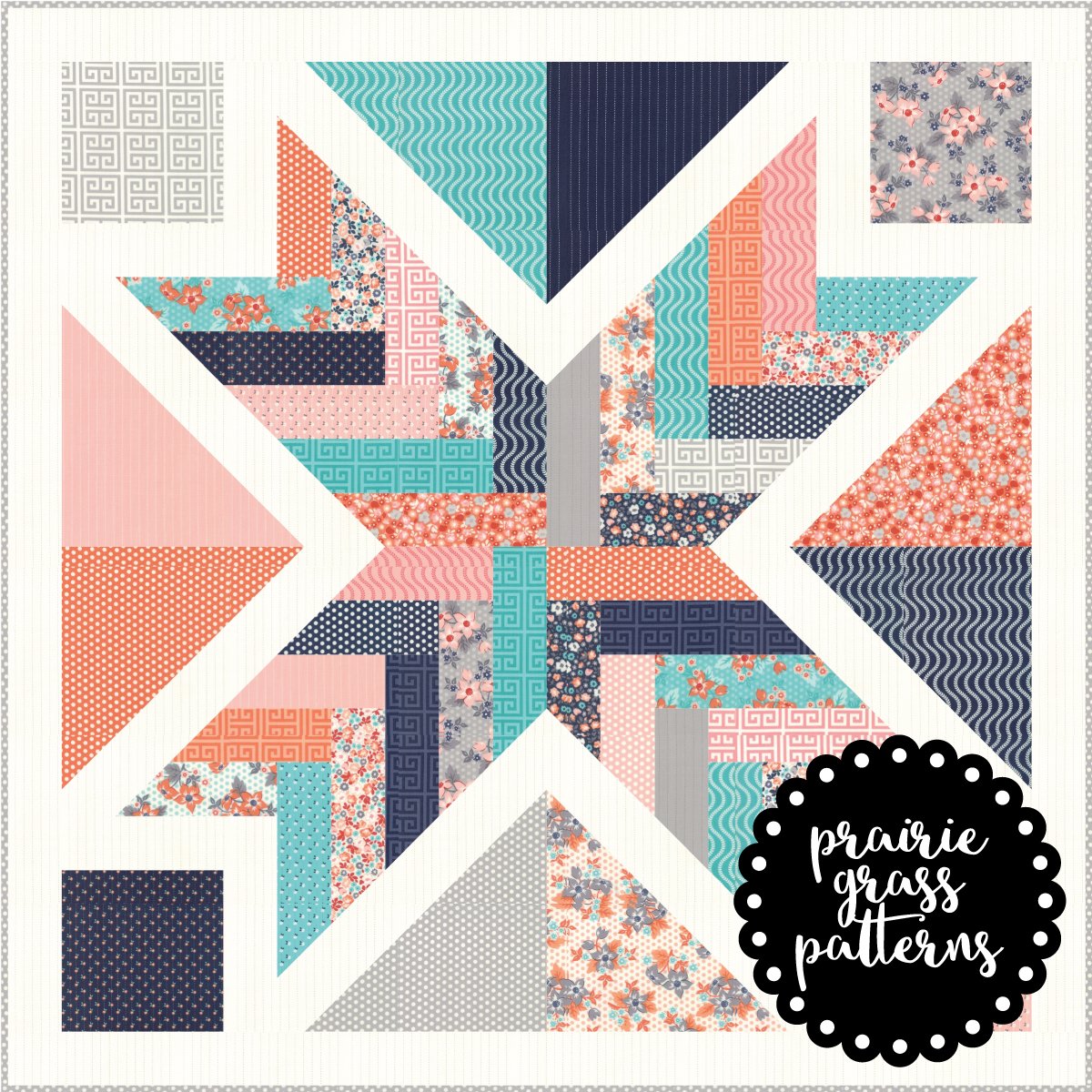 142 Starburst Quilt Pattern {PAPER} Prairie Grass Patterns