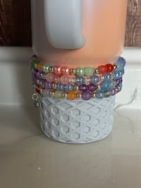 Image 4 of Sunrise Spiral Pastel Owl Tumbler Bracelet Stack