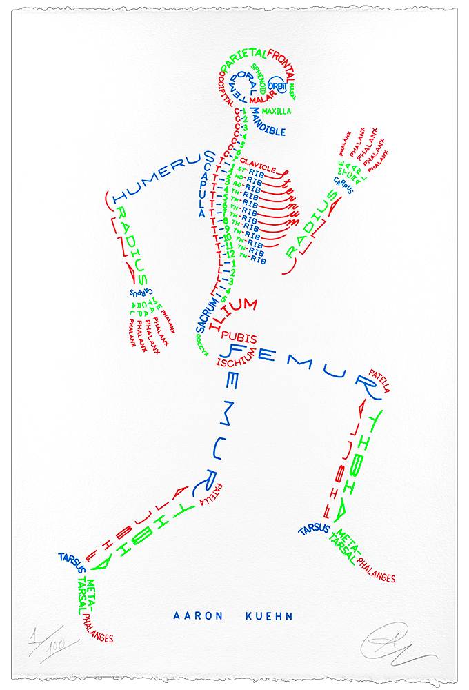 Image of Skeleton Typogram - 3-color Print