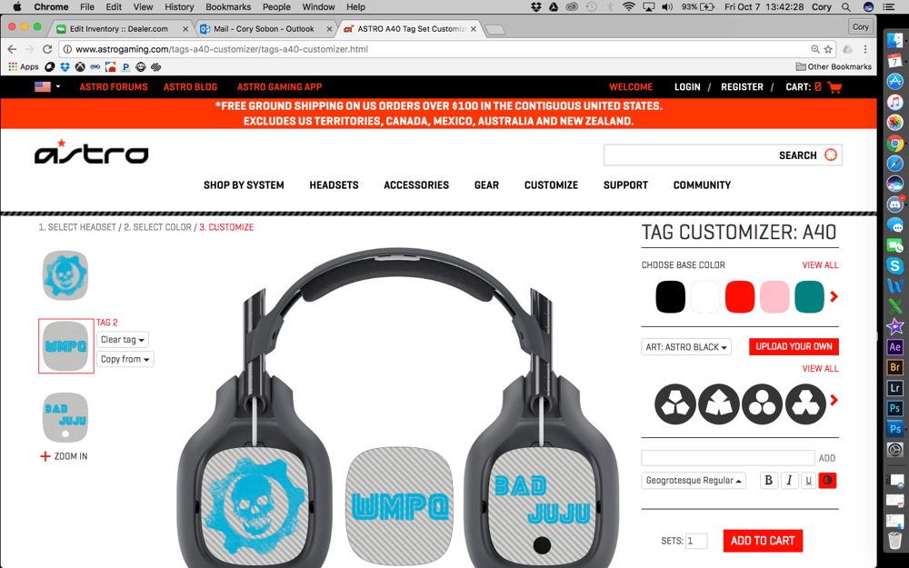 Custom new arrivals a40 tags